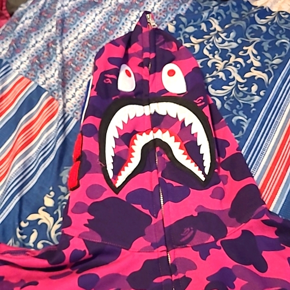bape shark abc hoodie size xl (pink)
